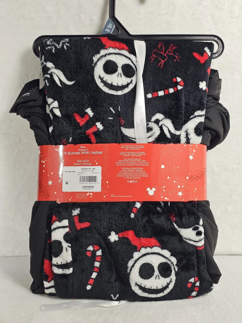 Disney Nightmare Before Christmas 3 Piece Pajama Set Size 3x 22-24 New - Picture 2 of 2
